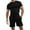 Black, variant on jsaierl Mens 2 Piece Short Sets Casual Solid Crewneck Short Sleeve Tee Shirts And Fit Sport Shorts Set