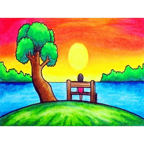 5D DIY Diamond Painting Seaside Sunset Full Round Art Home Decor (FH517) Hugtrwg Para estrenar