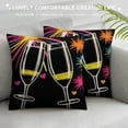 thumbnail image 3 of GOSMITH  Happy New Year Let's Party Fireworks Throw Pillow Covers, 18 x 18 Inch Winter Holiday Celebrate Cushion Case Decoration for Sofa Couch Set of 4, 3 of 5