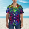 thumbnail image 4 of Easygdp Pride Rainbow Men's Hawaiian Shirts Print Lapel Short Sleeve for Beach, vacation, party, casual occasions - 3X-Large, 4 of 9