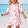 thumbnail image 2 of Toddler Girls Cover Ups for Swimwear Zipper Hooded Bow Print Towel Cover Up Towel Dress Girls Robes Size 3-4 Years, 2 of 5