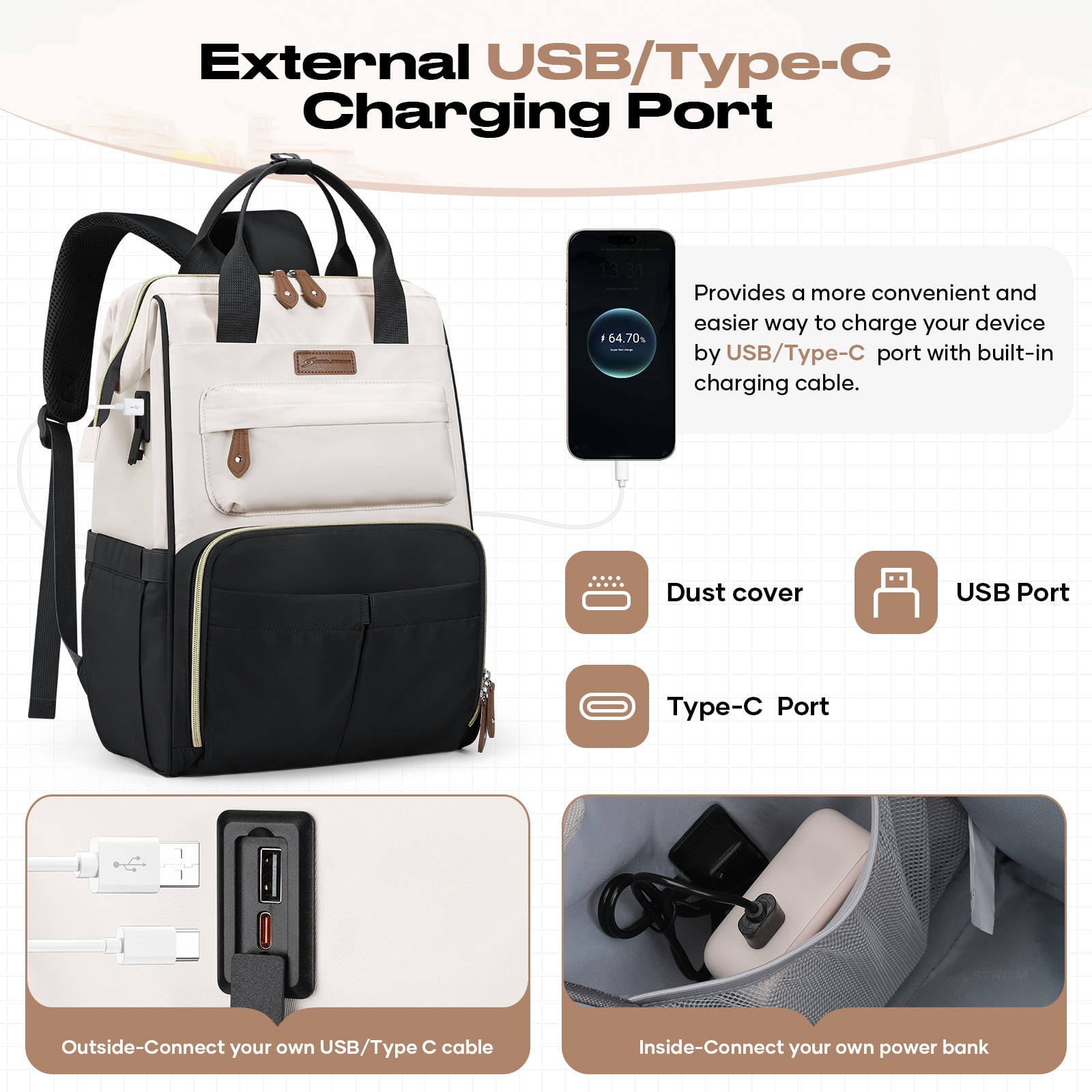 Maelstrom Travel Backpack for Women Men,Laptop Backpack Fits 15.6-17.3 Inch Laptop Water Resistant Carry On Backpack