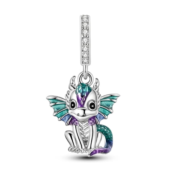 MULA 925 Sterling Silver Charms for Women Cute Fire Dragon Beads for Bracelet and Necklace Gift for Her