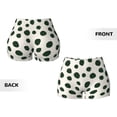 thumbnail image 5 of Fotbe Abstract Green Polka Dot Seamless Shorts, Womens Workout Shorts High Waist Stretch Booty Short for Gym/Yoga/Running/Biking-Small, 5 of 9
