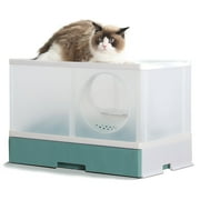peTraum Jumbo Cat Litter Box,Enclosed Cat Litter Box,Odor-Free ,Easy Cleaning Drawer,27.3"L18"H17.5"