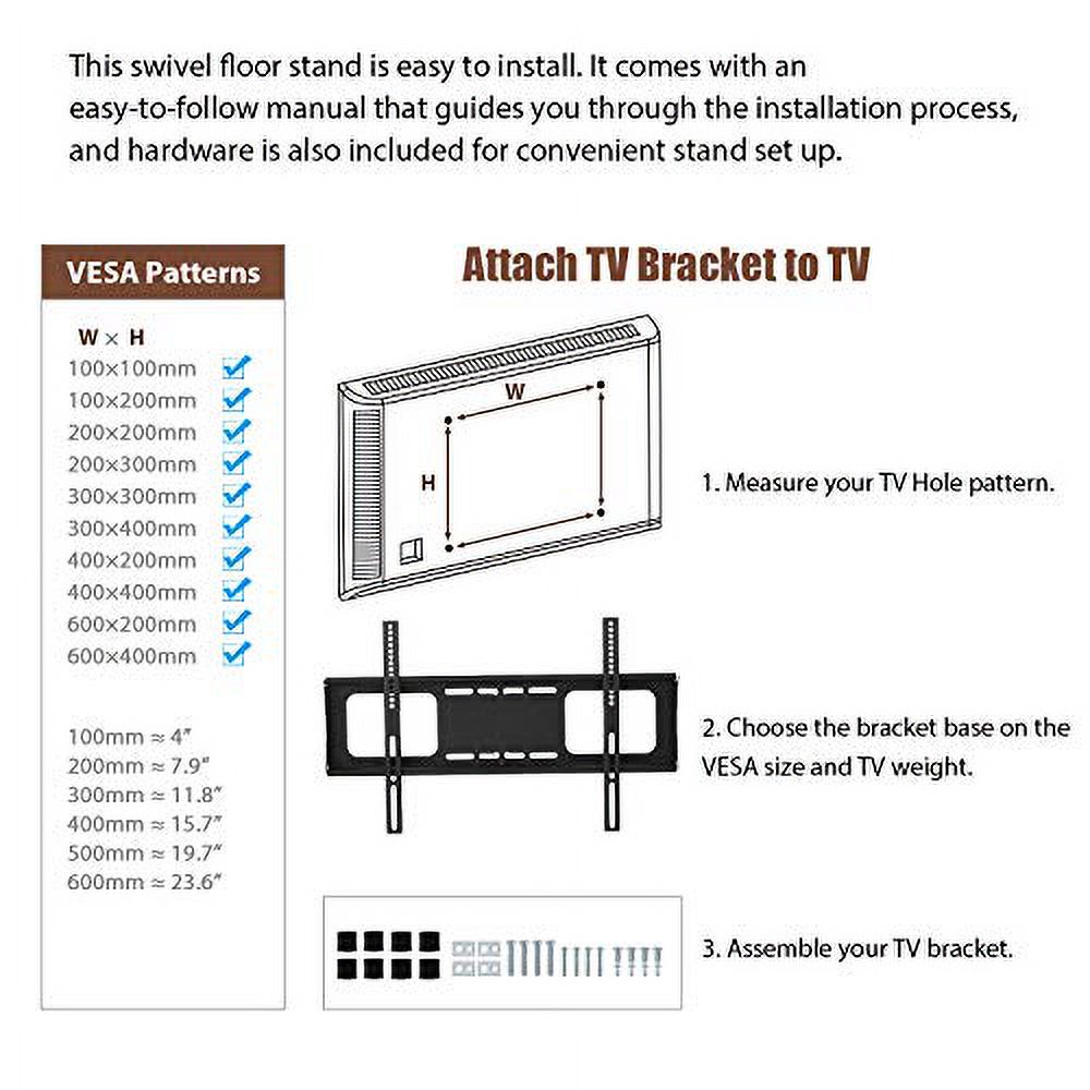 ZEKOshop TV Stand for 50 55 60 65 Inch TV with Metal Frame Height Adjustable Universal Swivel Storage Entertainment Center Holds Up to 110 lbs TV Console Table for Living Room, Bed Room (Wood)