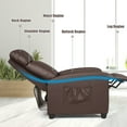 thumbnail image 4 of Gymax Massage Recliner Chair Single Sofa PU Leather Padded Seat w/ Footrest Brown, 4 of 8