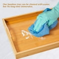 thumbnail image 5 of Bamboo Serving Tray with Handles,14.96"* 9.84" Wooden Breakfast Trays for Eating Coffee Table, Modern Nesting Decorative Tray, Light Sturdy Rectangle Large & Medium Trays Set for Food Lap Couch, 5 of 6