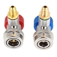 thumbnail image 2 of LYUMO R134 A/C Low/High Quick Connector Air Conditioning Coupler Adapter with Cap, High Low Coupler Connector, High Low Coupler Adapter, 2 of 7