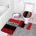 thumbnail image 5 of LVRLVR 1/4 Pcs Wild Animal Leopard Print Fabric Shower Curtain Rug Set - Zebra Print Bath Mat Bathroom Decoration, Red and Black, 70.8" × 70.8", 5 of 9