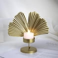 thumbnail image 2 of Nikou Candelabro Decoración de Mesa para el hogar Candelabro con Forma de Hoja única Candelabro con Base Dorada, 2 of 8