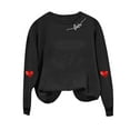 thumbnail image 2 of Valentines Women's Sweatshirts Casual Round Neck Pullover Valentine’s Day Shirts Loose Fitting Solid Color Long Sleeve Blouses Fall Outfits, 2 of 6