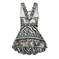 thumbnail image 5 of Tutolipy Sleeveless Bathing Suit, Zebra Stripe Mixed Pattern Childrens Swimwear, Cute Quick Dry Girls Beach Swimsuit for Summer Size 3-4 Years, 5 of 8