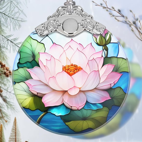 Adorno para árbol de Navidad con forma de flor de loto de Jocidea, 7,5 cm