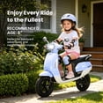 thumbnail image 3 of Track Seven 24V Kids Electric Motorcycle, 250W Brushless Motor Ride-on Scooter Moped for Boys Girls Ages 8+, 12" Pneumatic Tires, Bluetooth, Max 10 Mph, Bonus Storage Cover, Blue, 3 of 9