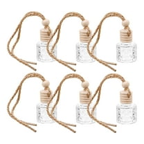 WASHWEPE Car Hanging Diffuser Bottle Transparent 6Pcs Glass Elegant Design Air Home