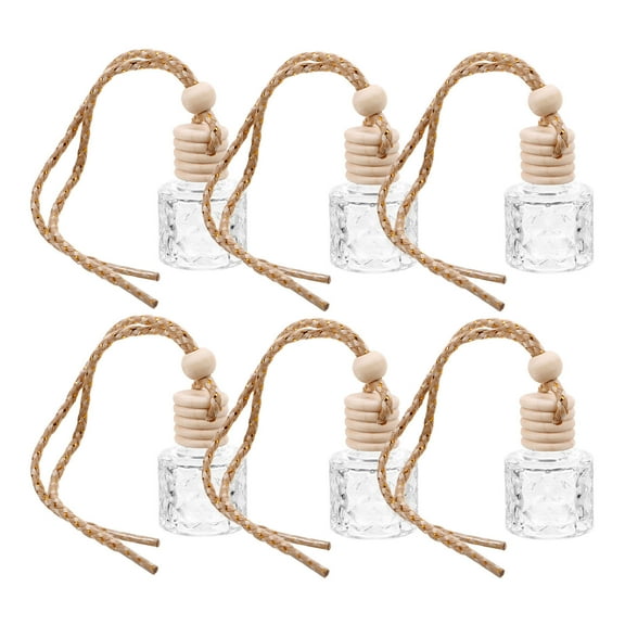 WASHWEPE Car Hanging Diffuser Bottle Transparent 6Pcs Glass Elegant Design Air Home