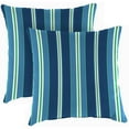 thumbnail image 3 of Jordan Manufacturing 18" x 18" Blue Stripe Outdoor Throw Pillow (Set of 2) - 18'' L x 18'' W x 4'' H, 3 of 5