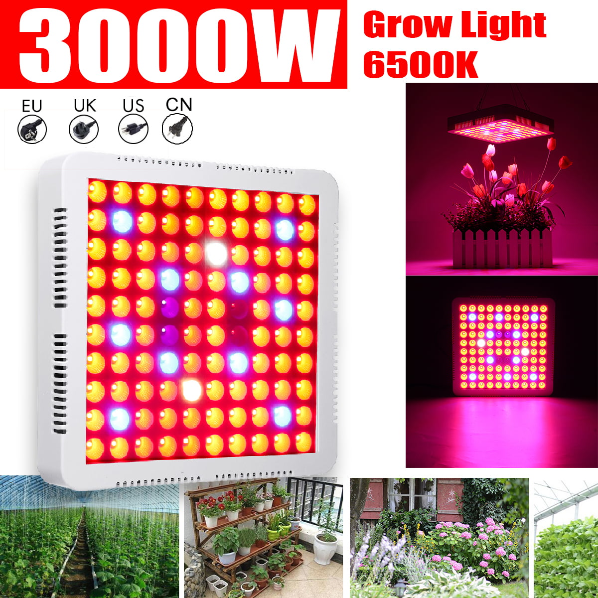 3000W LED Grow Plant Light Panel Lamp Full Spectrum For Hydroponic Plant Veg 