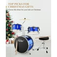 thumbnail image 2 of Eastar Kids Drum Set for Gift 14" 3-Piece Drums Kits with Bass Tom Snare, Adjustable Throne, Cymbal, Pedal, Drumsticks, Mirror Blue, 2 of 10