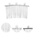 thumbnail image 3 of Unique Bargains 1 Pc Women's Flexible Pearls Side Comb for Parties Silver Tone Alloy, 3 of 4