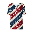 thumbnail image 5 of Women Tops under $5! Cagogo 4th of July Tops for Womens Patriotic Graphic Independence Day Summer Trendy Blouse Stars Stripes Short Sleeve American Flag Dressy Casual Tunics Outfits Clothes, 5 of 5