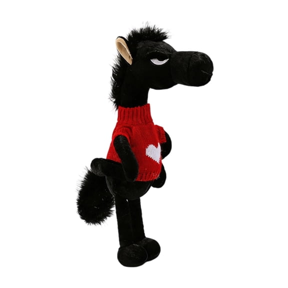 Horse Bedtime Stuffed Animals Toys Cute Animal Doll Soft Fluffy Lifelike Plushies Plushie Toys Comfort Gifts for Kids Friends Birthday Easter Day Black