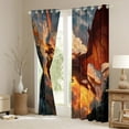 thumbnail image 3 of Castle Fairy Animal Dragon Black Out Curtains for Female Men Adults,Abstract Magical Wildlife Curtains Pack of 2 (42x63 Each),Orange Yellow Bedroom Curtains,Ultra Soft Home Decor, 3 of 6
