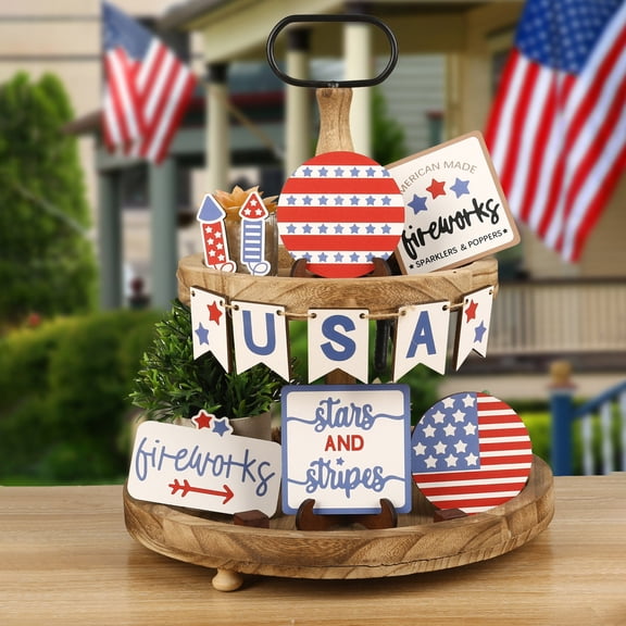 Rustic Wood Home Decor Sweet Wood Sign Set For Home Kitchen, 12-Piece Wooden Tray Decor With Stand, Perfect For Adding Cozy Rustic Charm To Living Rooms, Kitchens, Entryways, And