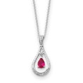 thumbnail image 1 of Sterling Silver July CZ Stone Never Forget Tear 18in Birthstone Necklace 18 Inch, 1 of 3