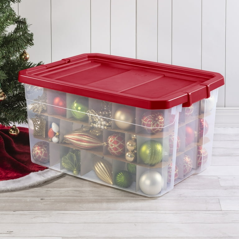 Sterilite 48 Quart Stackable Holiday Christmas 45 Ornament Storage Box (12  Pack), 1 Piece - Fred Meyer