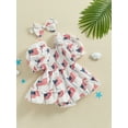 thumbnail image 4 of Jxzom 4th of July Baby Girl Outfit 3 6 12 18 24 Months American Flag Ruffle Puff Short Sleeve Patriotic Romper Dress Summer Clothes, 4 of 8