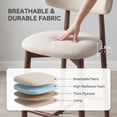 thumbnail image 4 of COLAMY Upholstered Counter Height Bar Stools Set of 2, Kitchen Island Stools with Back, Suitable for 34"-41" Table, Modern Counter Chairs with Wood Legs for Dining Room, Beige, 4 of 12