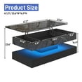 thumbnail image 3 of ChVans 47.3" Large Lift Top Coffee Table with Charging Station & LED Lights, Black High Glossy LED Coffee Table with Hidden Compartment Storage, Modern Living Room Tables with Marbling Print, 3 of 9