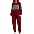 thumbnail image 3 of UVN Tracksuit for Women Colorblock Striped Sweatsuit Casual 2 Piece Sweatshirts Sweatpants Jogger Set Outfits, 3 of 10