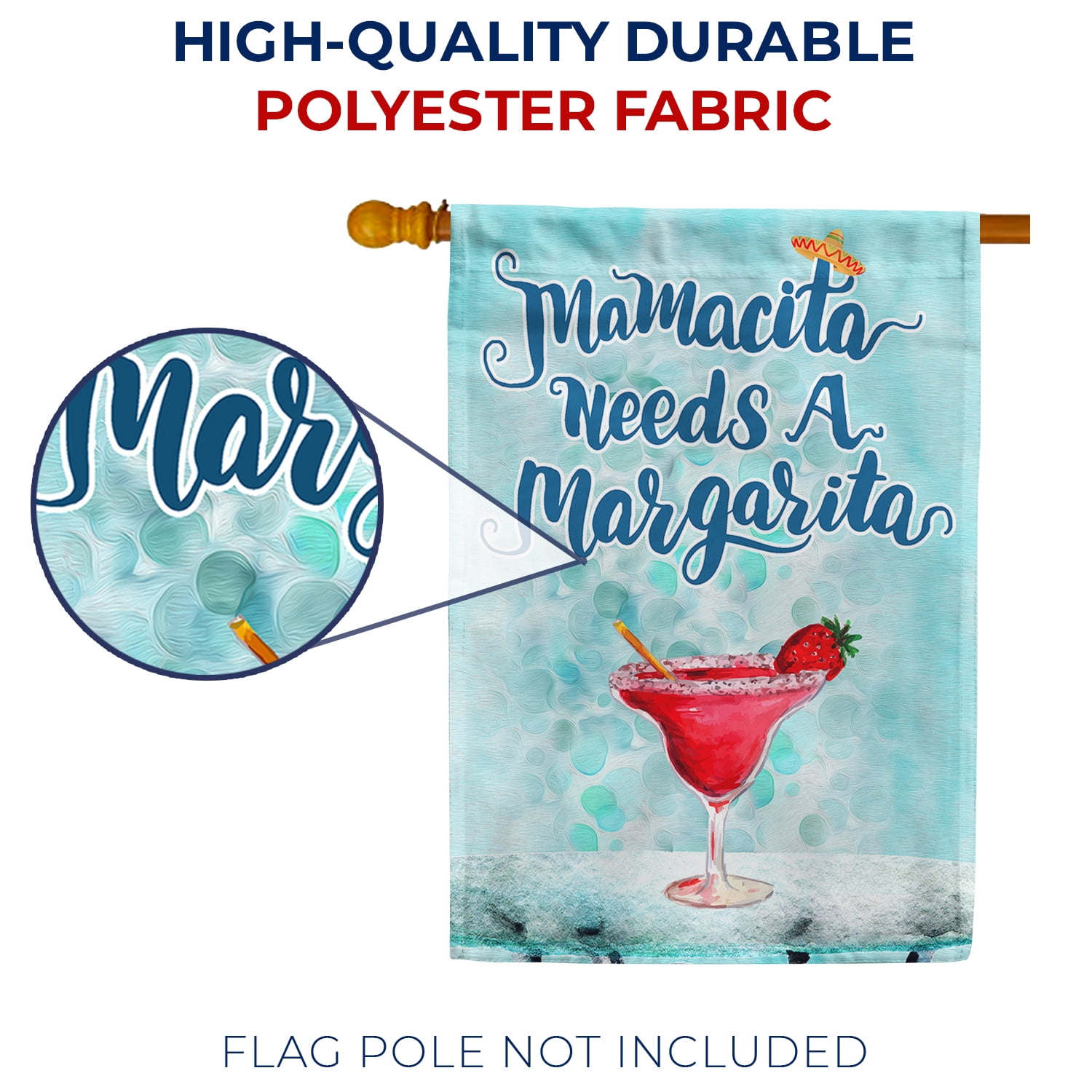 America Forever Mamacita Needs a Margarita Summer House Flag 28 x