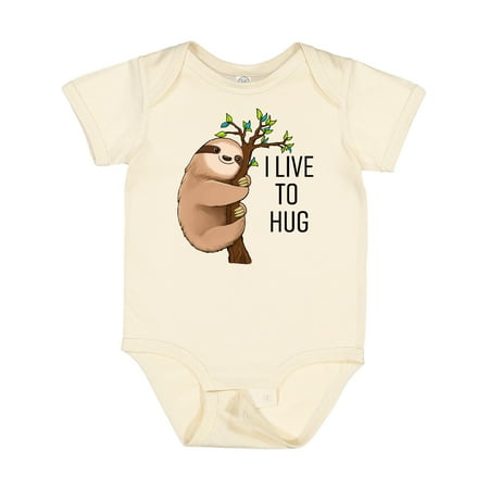 

Inktastic I Live to Hug- Cute Sloth on a Branch Gift Baby Boy or Baby Girl Bodysuit