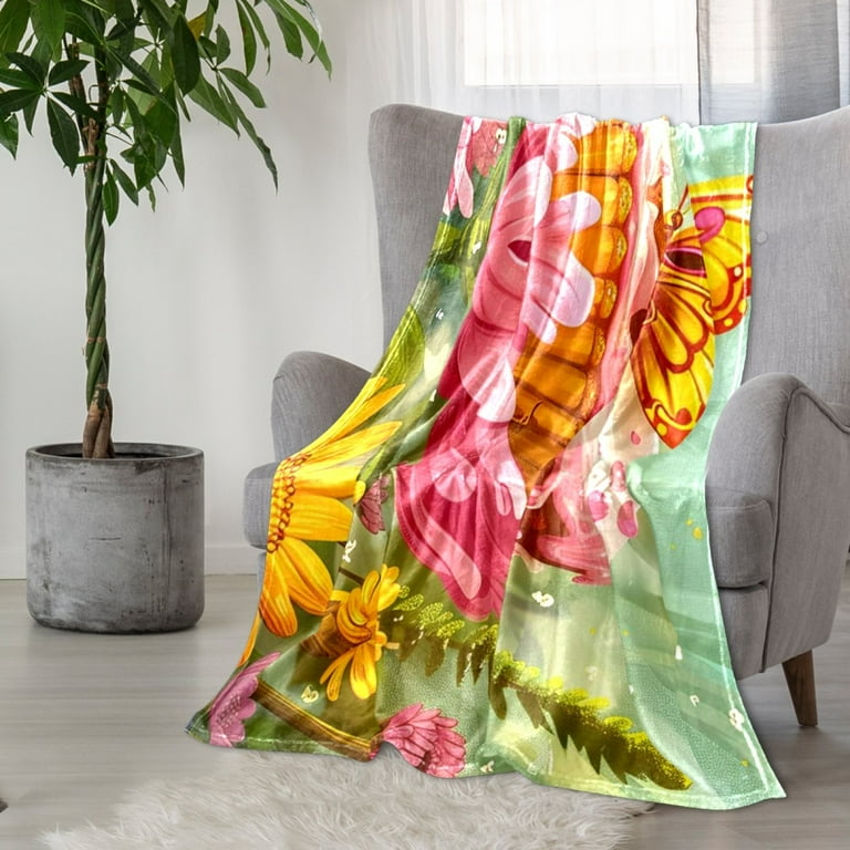 Throw Blanket Soft Blankets and Throws 59x51.1 in Easter Spring Butterfly Cake