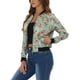 thumbnail image 4 of Chaqueta bomber para mujer Inspire Chic, corte slim, ligera, con cierre, talla XS, verde claro, 4 of 6