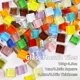 thumbnail image 2 of 100 piezas (100 g/3,5 oz) de mosaicos de vidrio cuadrados de 1 cm/0,39 pulgadas y 0,4 cm/0,15 pulgadas de grosor, materiales para hacer mosaicos y manualidades, 2 of 5