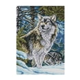 thumbnail image 1 of Wolf - Stamped & Counted Cross Stitch s Pre-printed Cloth 11ct 3è¡å°å¸, 1 of 8