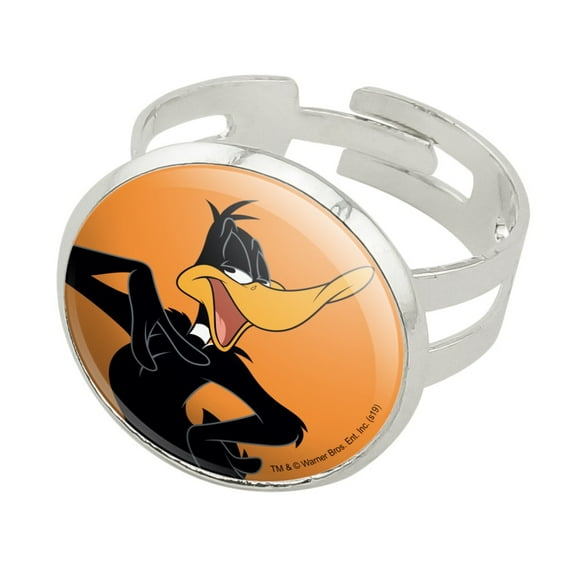 Looney Tunes Daffy Duck Silver Plated Adjustable Novelty Ring
