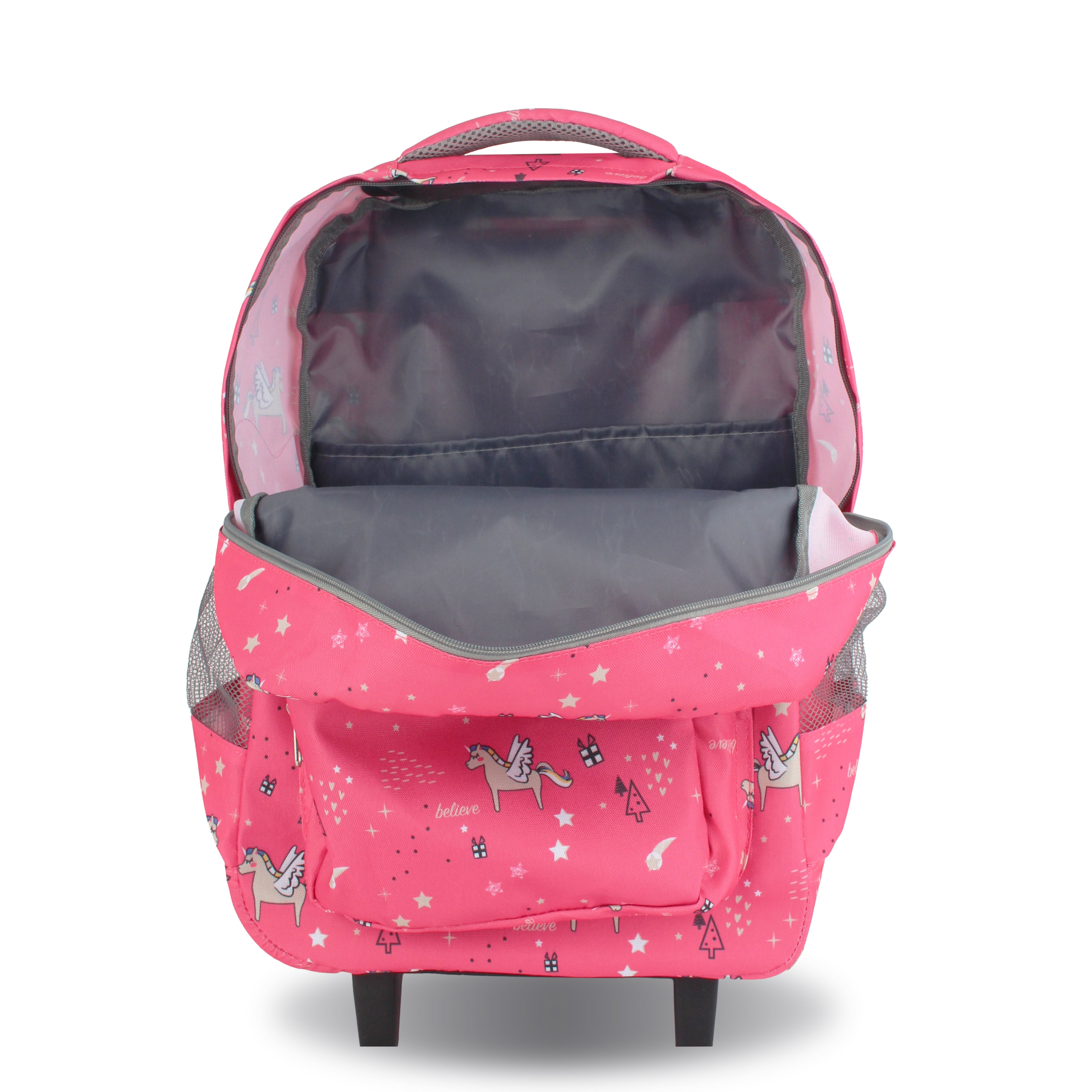 SPOSAC 19" Womens Rolling Backpack, Pink Unicorn