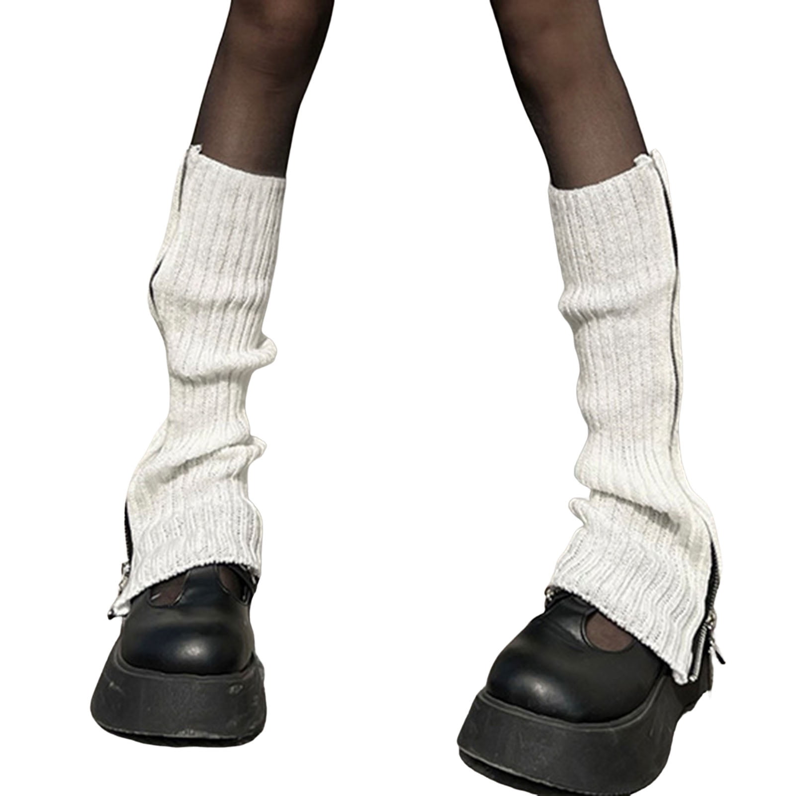 Jambières Femme XEPST 2 Paires Jambières Guêtres, Longues Chaussettes Crochet Knit Boot Cover Hiver Chaud Tricoté Guêtres Yoga Fitness Danse Leg Warmers Pour Femme Et Fille (Noir,Blanc Slouch Socks