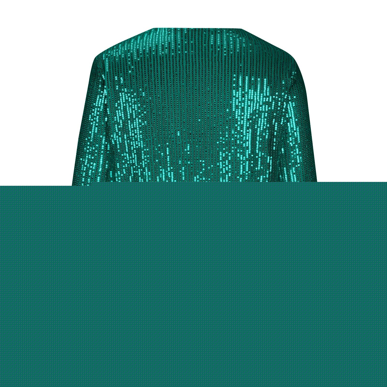 thumbnail image 5 of Women's Sequin Jacket Bomber Long Sleeve Zipper Up Shiny Glitter Tops Sparkly Party Blazer Jackets, 5 of 5