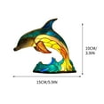 thumbnail image 3 of Herrnalise Stained Glass Animal Night Light, Dolphin, 3 of 7