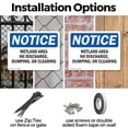 thumbnail image 3 of (2 Pack) Wetland Area No Discharge Dumping Or Clearing OSHA Notice Sign 14 Inch X 10 Inch Indoor / Outdoor Rust-Free Aluminum Metal Signs for Workplace, Workshop, and Construction Site, 3 of 8