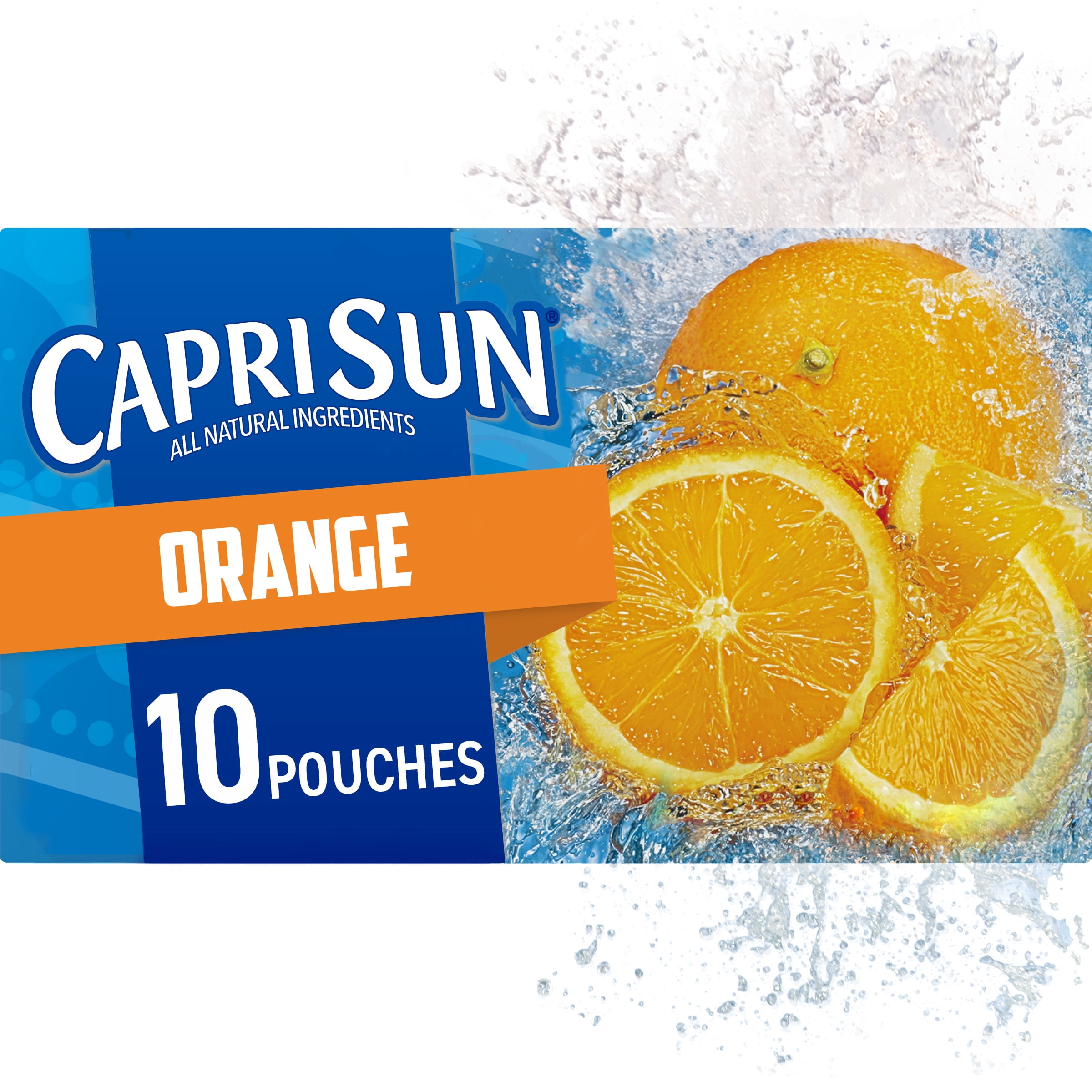 Capri Sun Orange Naturally Flavored Juice Drink Blend, 10