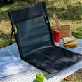 thumbnail image 3 of Folding Beach Chair Lightweight Camping Floor Chair with Storage Bag Portable Seats Low Beach Chair Fold up Chair Sun Lounger Back Chair for Fishing Barbecues Hiking Traveling Outside Activities, 3 of 8
