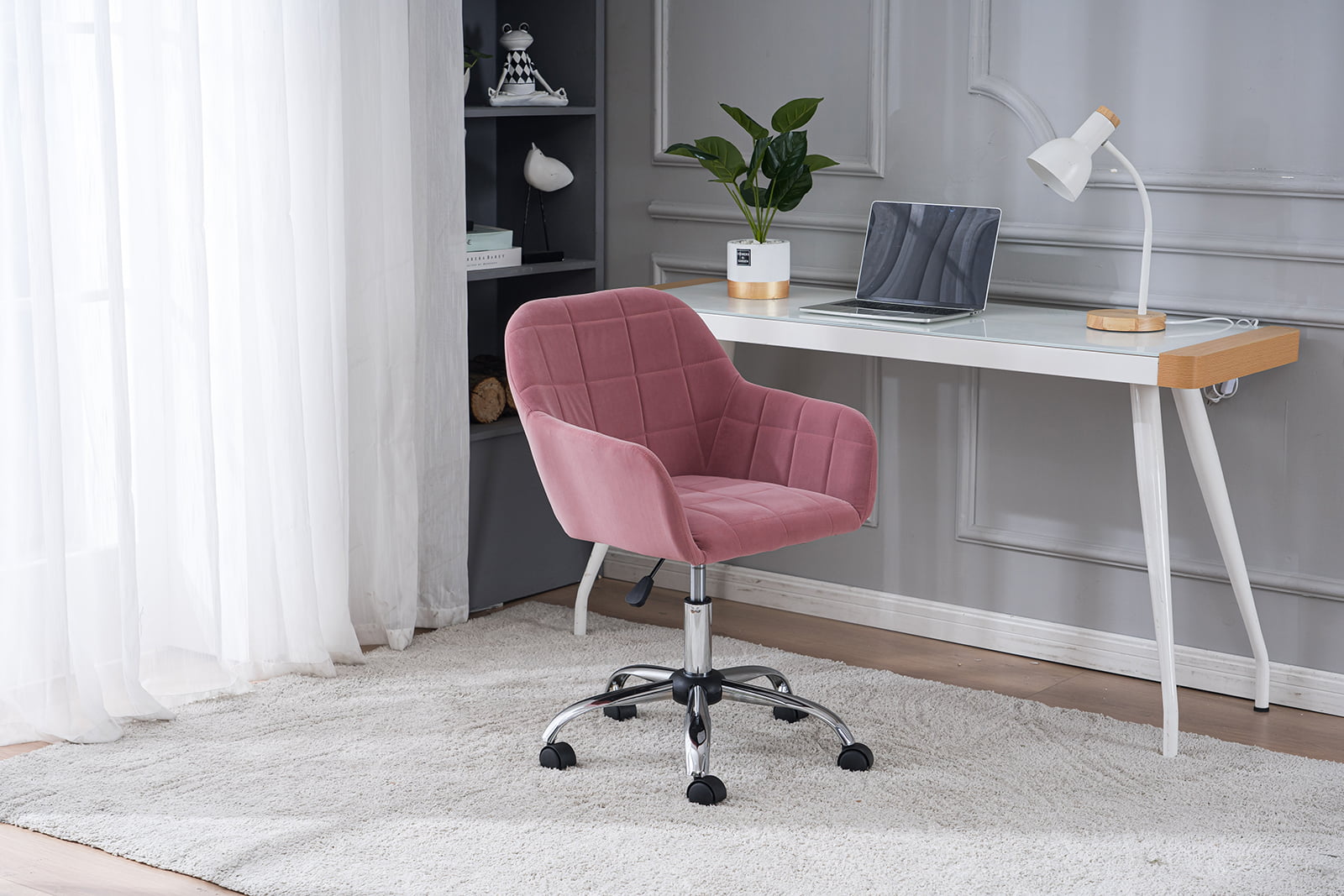 Details about   PC Gaming Chair Massage Office Chair Ergonomic Desk Adjustable PU Leather Pink 